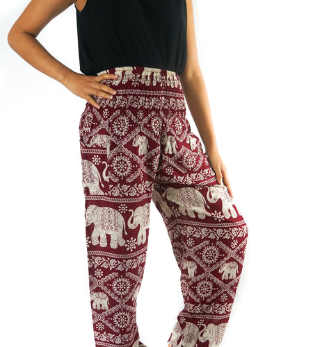 Burgundy ELEPHANT Pants Women Boho Pants Hippie Pants Yoga